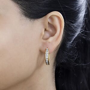 D'Joy Moissanite Hoop Earrings in Vermeil Yellow Gold Over Sterling Silver 2.00 ctw