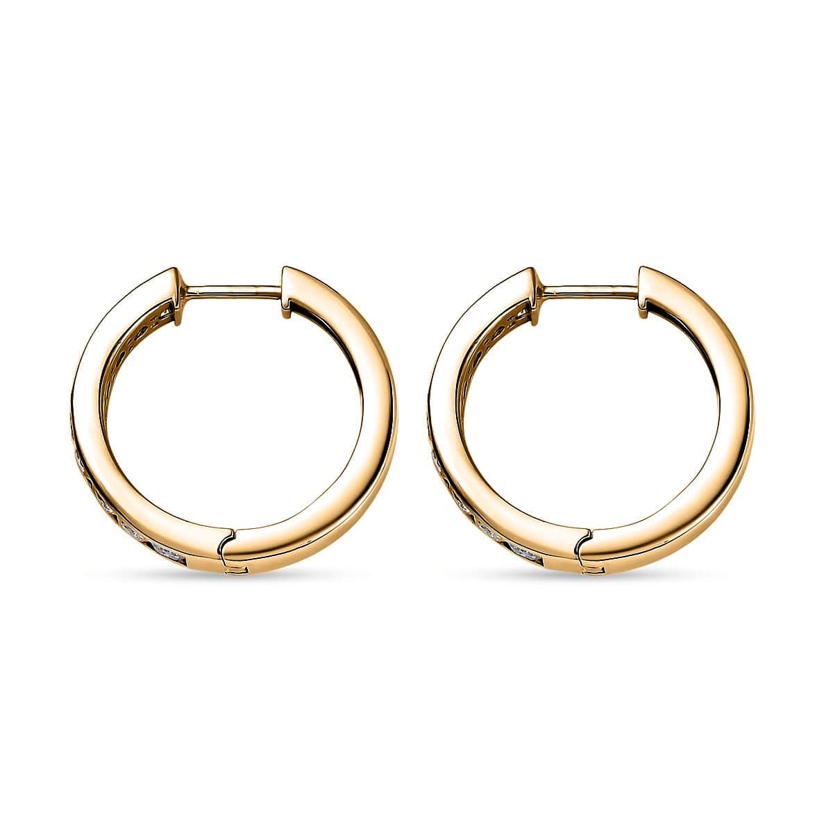 Moissanite Hoop Earrings in Vermeil Yellow Gold Over Sterling Silver 2.00 ctw image number 3