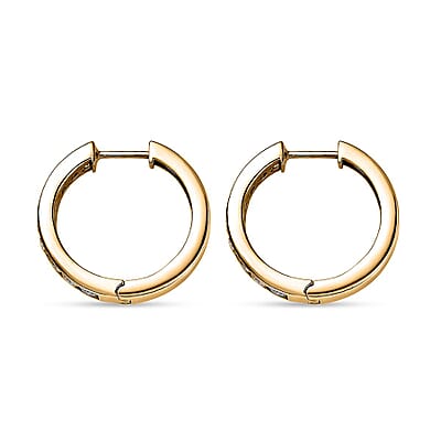 D'Joy Moissanite Hoop Earrings in Vermeil Yellow Gold Over Sterling Silver 2.00 ctw