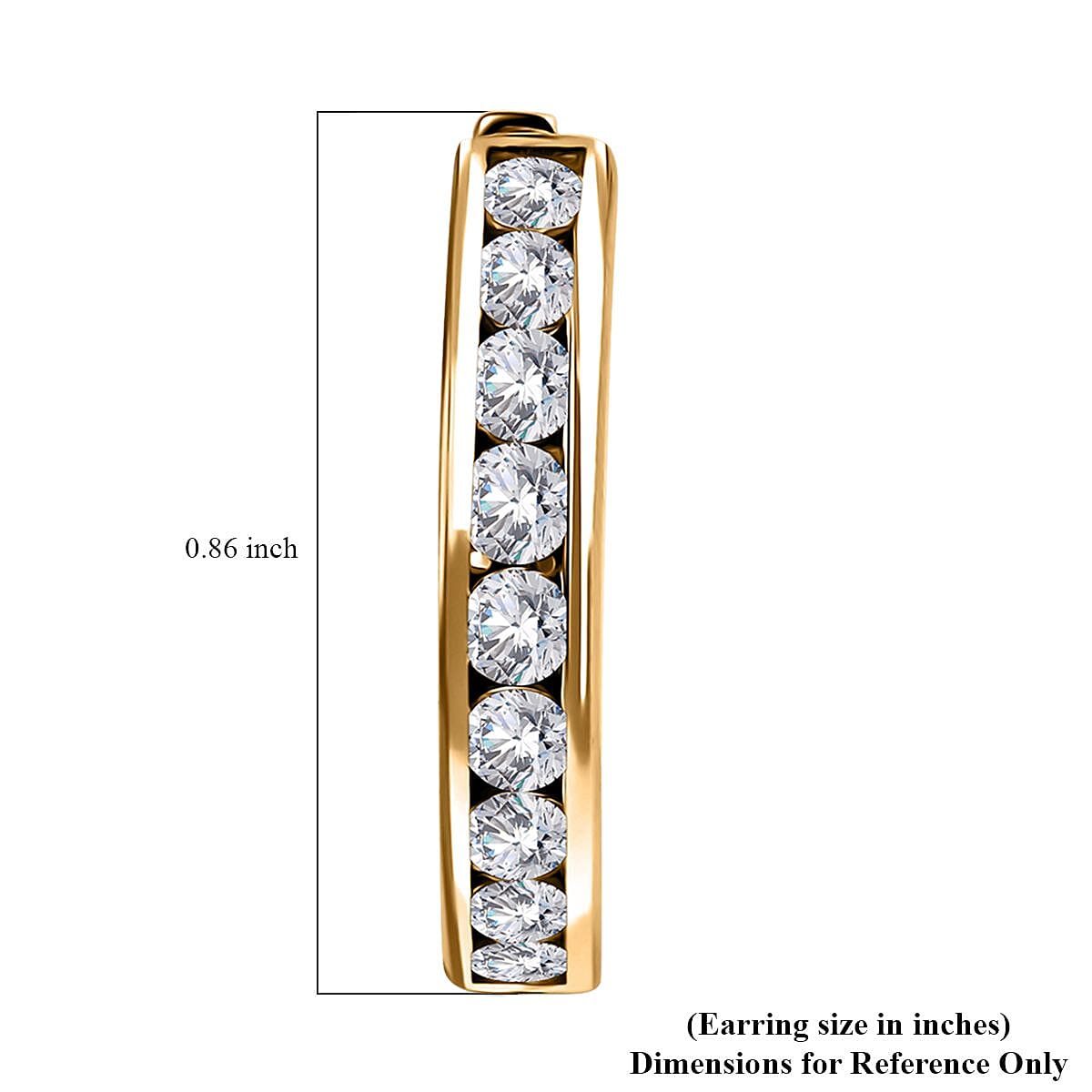 D'Joy Moissanite Hoop Earrings in Vermeil Yellow Gold Over Sterling Silver 2.00 ctw