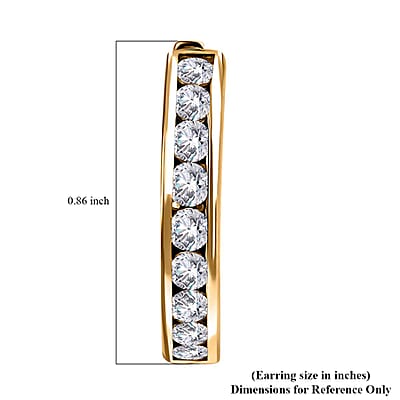 D'Joy Moissanite Hoop Earrings in Vermeil Yellow Gold Over Sterling Silver 2.00 ctw