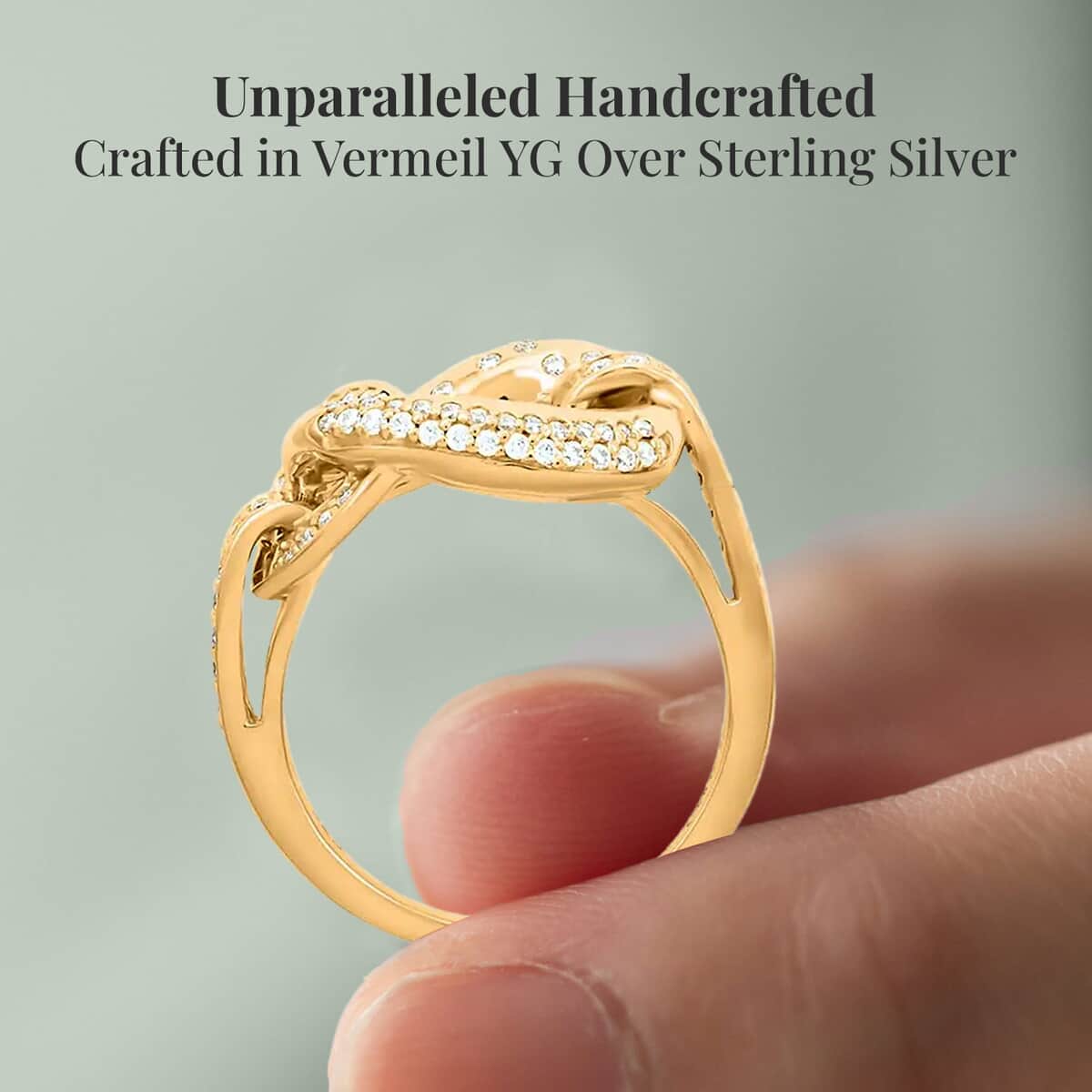 Clarte Harmony Collection Moissanite Ring in Vermeil Yellow Gold Over Sterling Silver (Size 10.0) 0.35 ctw image number 4