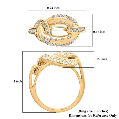 Clarte Harmony Collection Moissanite Ring in Vermeil Yellow Gold Over Sterling Silver (Size 10.0) 0.35 ctw
