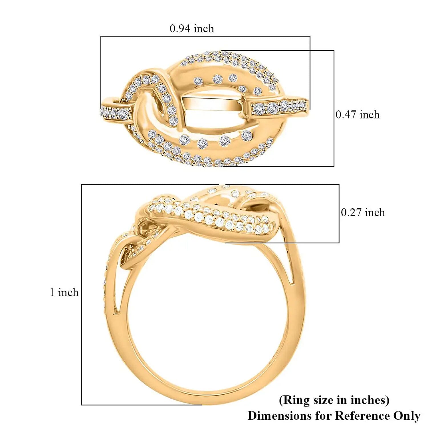 Clarte Harmony Collection Moissanite Ring in Vermeil Yellow Gold Over Sterling Silver (Size 6.0) 0.35 ctw