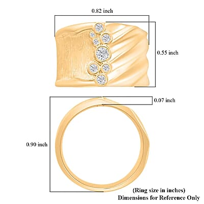 Clarte Kaleidoscope Collection Moissanite Ring in Vermeil Yellow Gold Over Sterling Silver (Size 10.0) 0.20 ctw