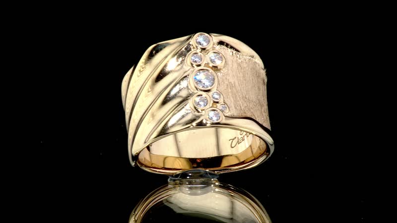 Clarte Kaleidoscope Collection Moissanite Ring in Vermeil Yellow Gold Over Sterling Silver (Size 10.0) 0.20 ctw