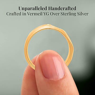 Clarte Kaleidoscope Collection Moissanite Ring in Vermeil Yellow Gold Over Sterling Silver (Size 7.0) 0.20 ctw