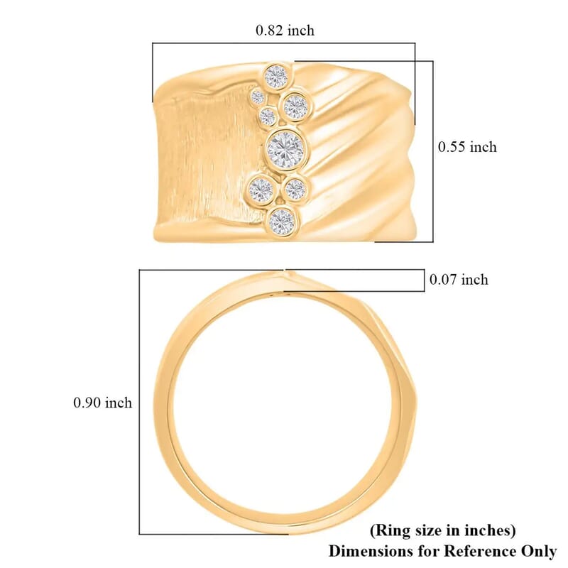Clarte Kaleidoscope Collection Moissanite Ring in Vermeil Yellow Gold Over Sterling Silver (Size 8.0) 0.20 ctw