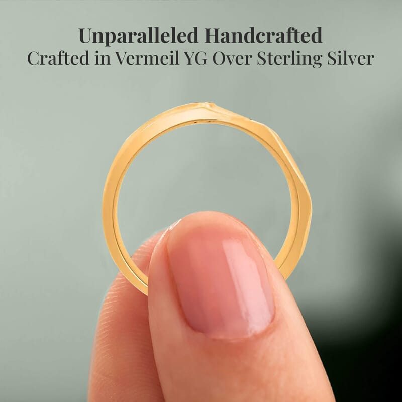 Clarte Kaleidoscope Collection Moissanite Ring in Vermeil Yellow Gold Over Sterling Silver (Size 9.0) 0.20 ctw