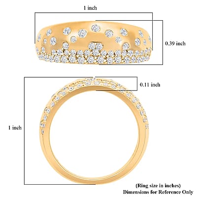 Clarte Sul Mare Collection Moissanite Ring in Vermeil Yellow Gold Over Sterling Silver (Size 10.0) 0.60 ctw