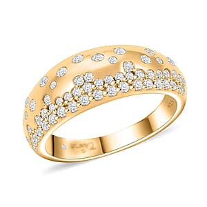 Clarte Sul Mare Collection Moissanite Ring in Vermeil Yellow Gold Over Sterling Silver (Size 6.0) 0.60 ctw
