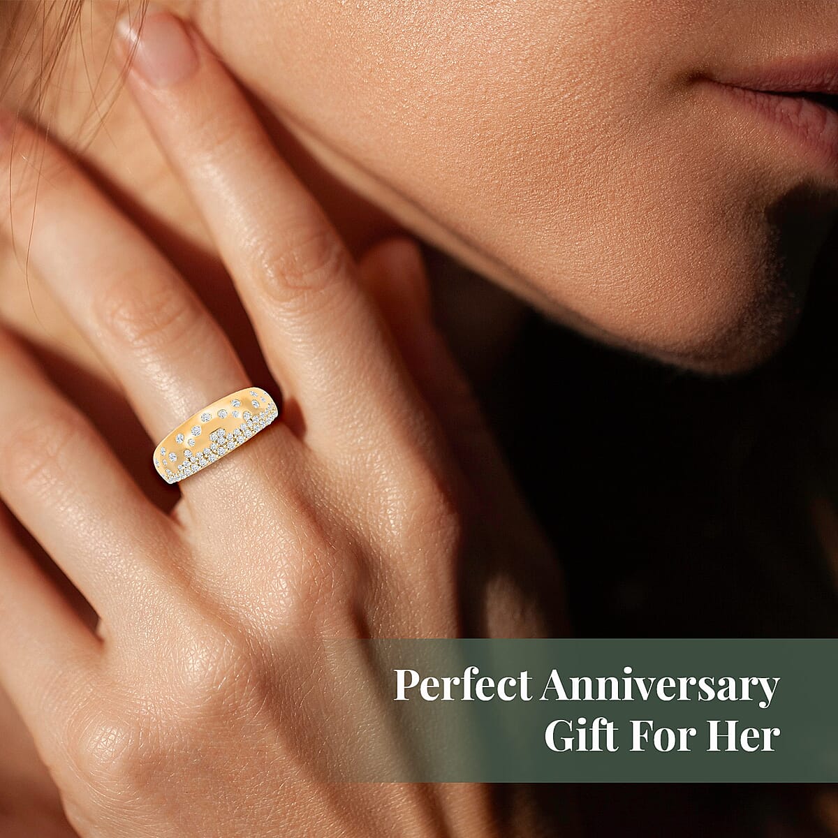 Clarte Sul Mare Collection Moissanite Ring in Vermeil Yellow Gold Over Sterling Silver (Size 6.0) 0.60 ctw image number 6