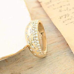 Clarte Sul Mare Collection Moissanite Ring in Vermeil Yellow Gold Over Sterling Silver (Size 7.0) 0.60 ctw