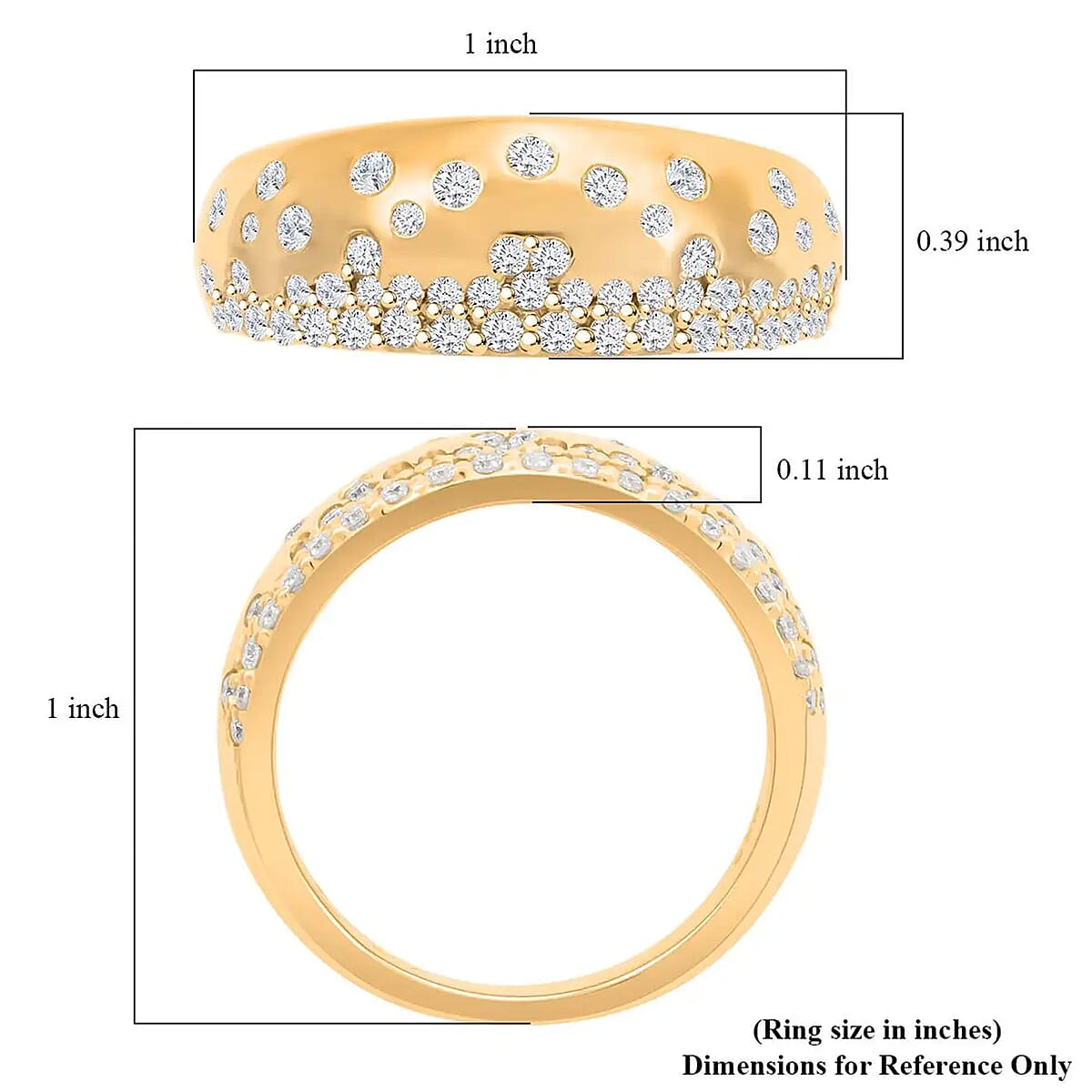 Clarte Sul Mare Collection Moissanite Ring in Vermeil Yellow Gold Over Sterling Silver (Size 9.0) 0.60 ctw image number 7