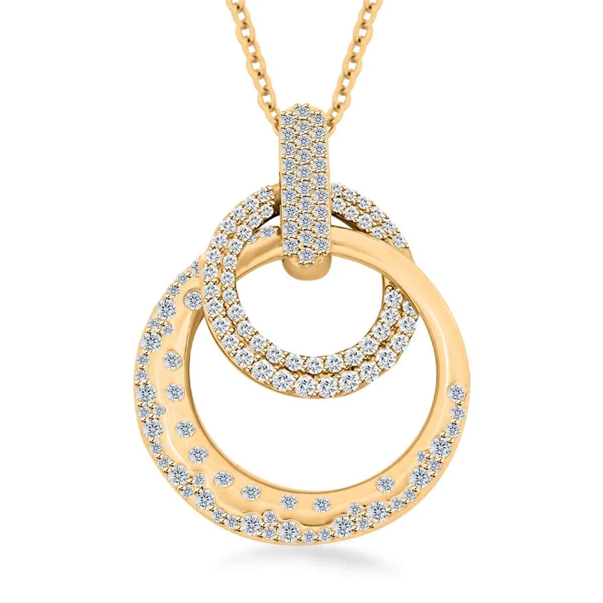 Clarte Starry Night Collection Moissanite Pendant Necklace 18 Inches in Vermeil Yellow Gold Over Sterling Silver 0.65 ctw image number 0
