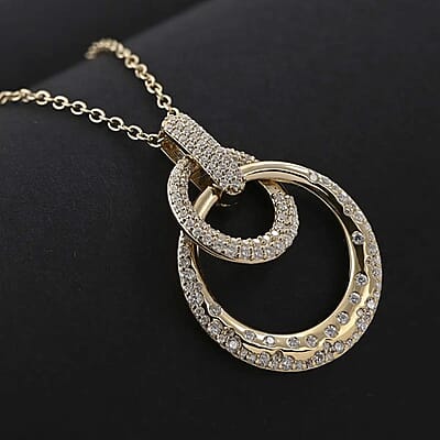 Clarte Starry Night Collection Moissanite Pendant Necklace 18 Inches in Vermeil Yellow Gold Over Sterling Silver 0.65 ctw