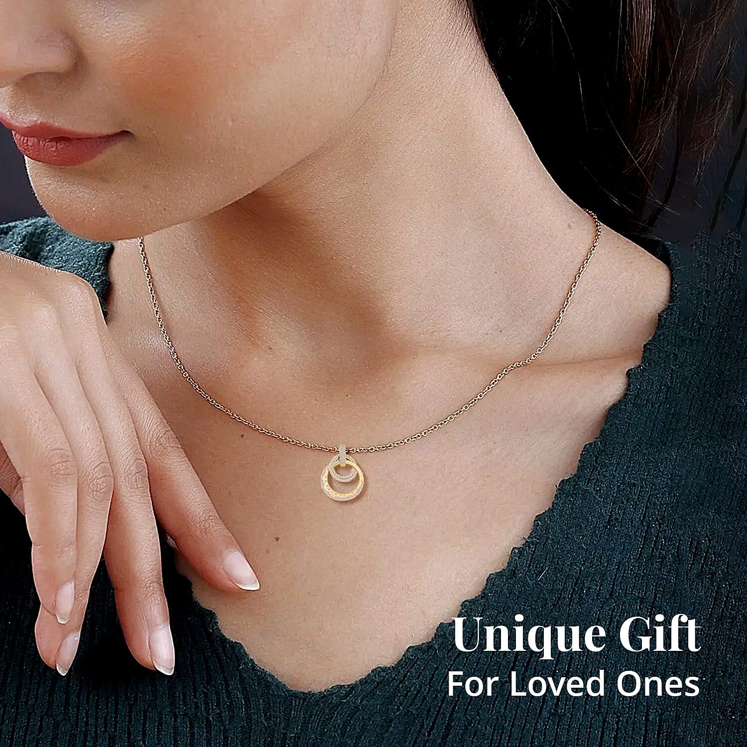 Clarte Starry Night Collection Moissanite Pendant Necklace 18 Inches in Vermeil Yellow Gold Over Sterling Silver 0.65 ctw