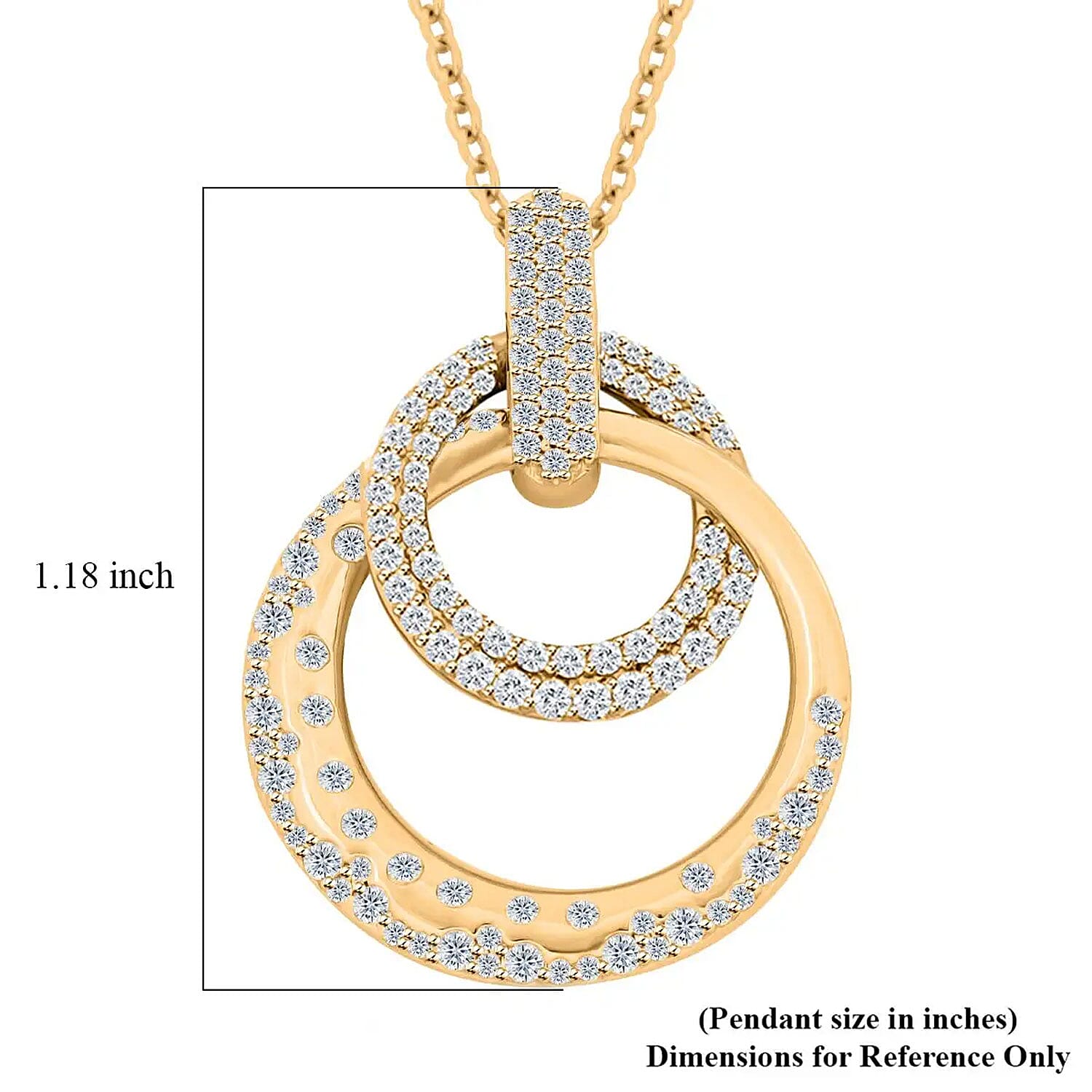 Clarte Starry Night Collection Moissanite Pendant Necklace 18 Inches in Vermeil Yellow Gold Over Sterling Silver 0.65 ctw