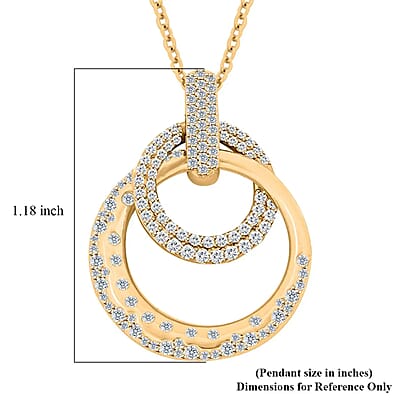 Clarte Starry Night Collection Moissanite Pendant Necklace 18 Inches in Vermeil Yellow Gold Over Sterling Silver 0.65 ctw