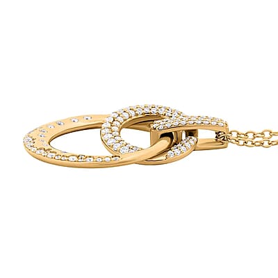 Clarte Starry Night Collection Moissanite Pendant Necklace 18 Inches in Vermeil Yellow Gold Over Sterling Silver 0.65 ctw