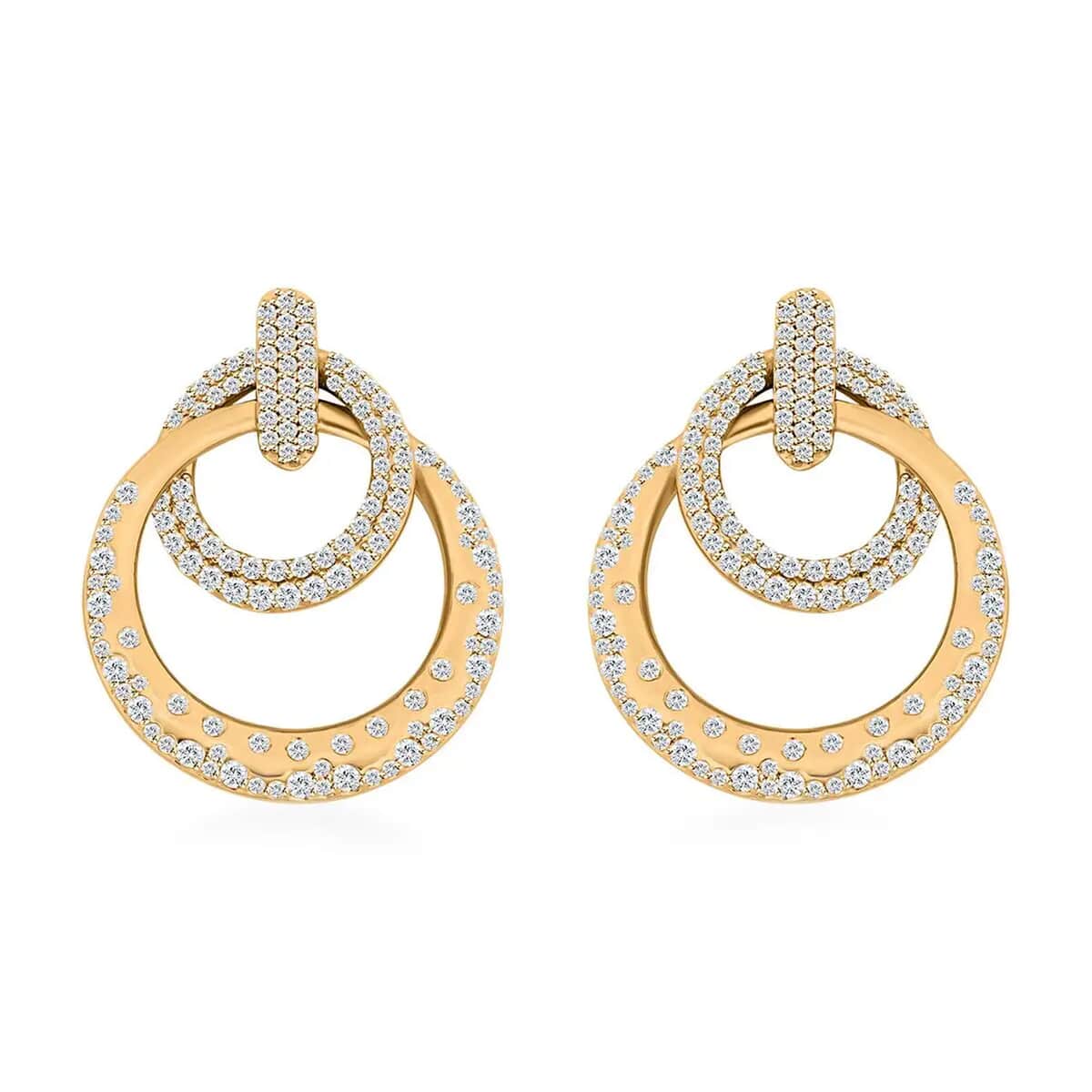 Clarte Starry Night Collection Moissanite Earrings in Vermeil Yellow Gold Over Sterling Silver 1.35 ctw image number 0