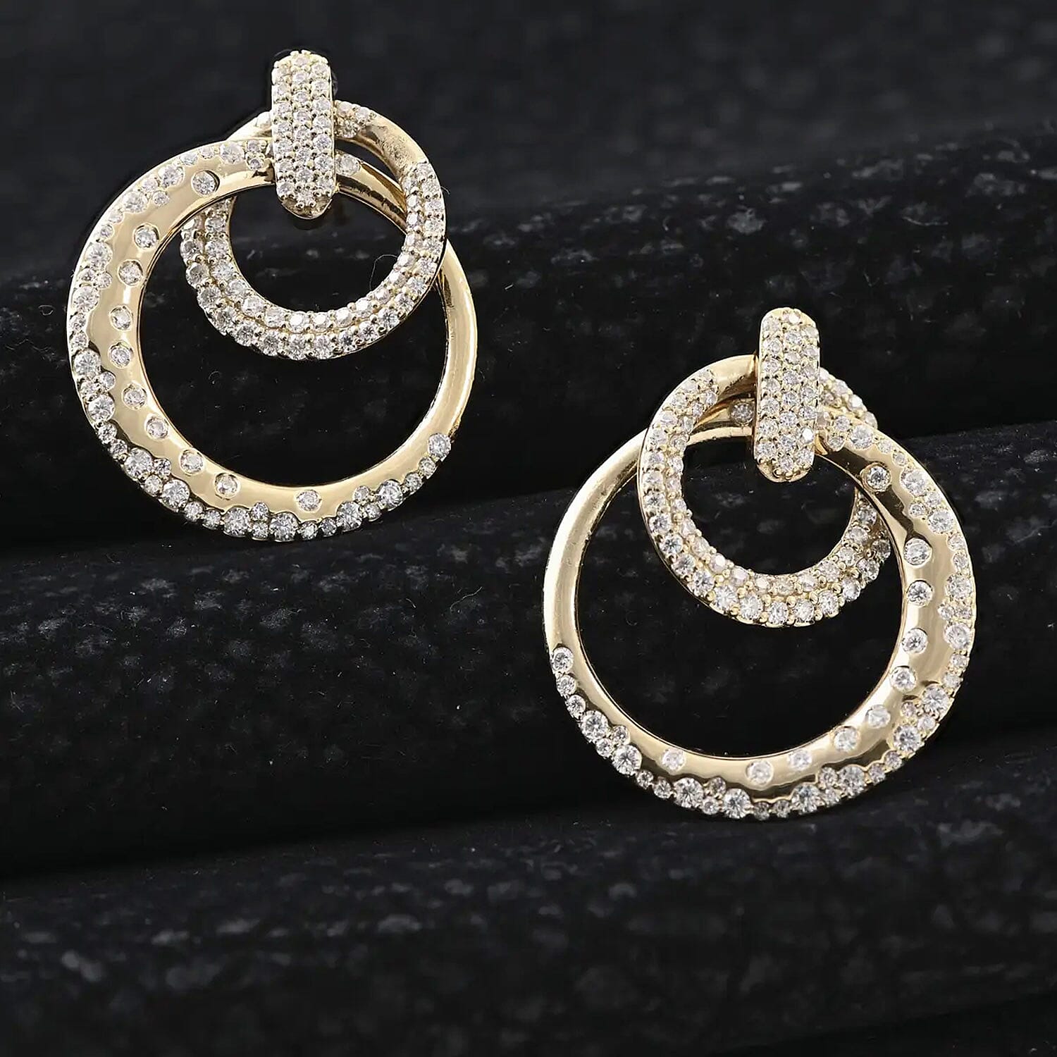 Clarte Starry Night Collection Moissanite Earrings in Vermeil Yellow Gold Over Sterling Silver 1.35 ctw