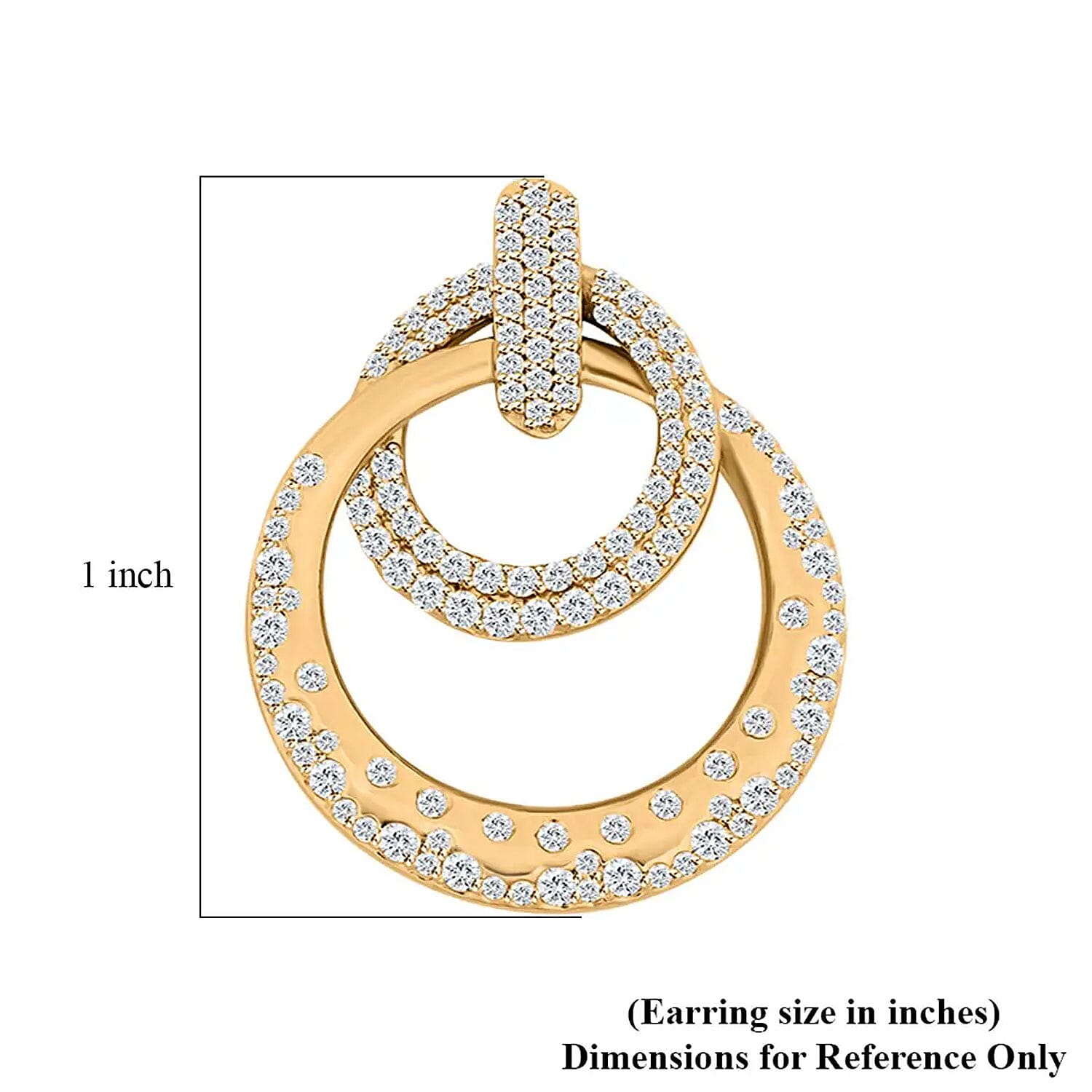 Clarte Starry Night Collection Moissanite Earrings in Vermeil Yellow Gold Over Sterling Silver 1.35 ctw