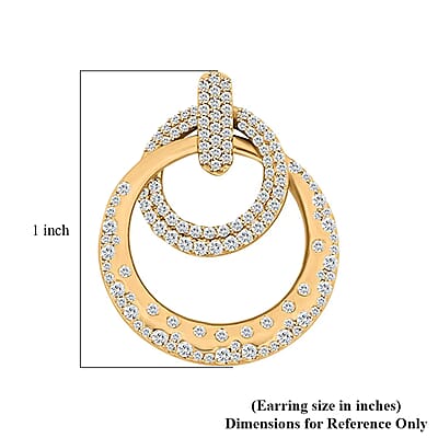 Clarte Starry Night Collection Moissanite Earrings in Vermeil Yellow Gold Over Sterling Silver 1.35 ctw
