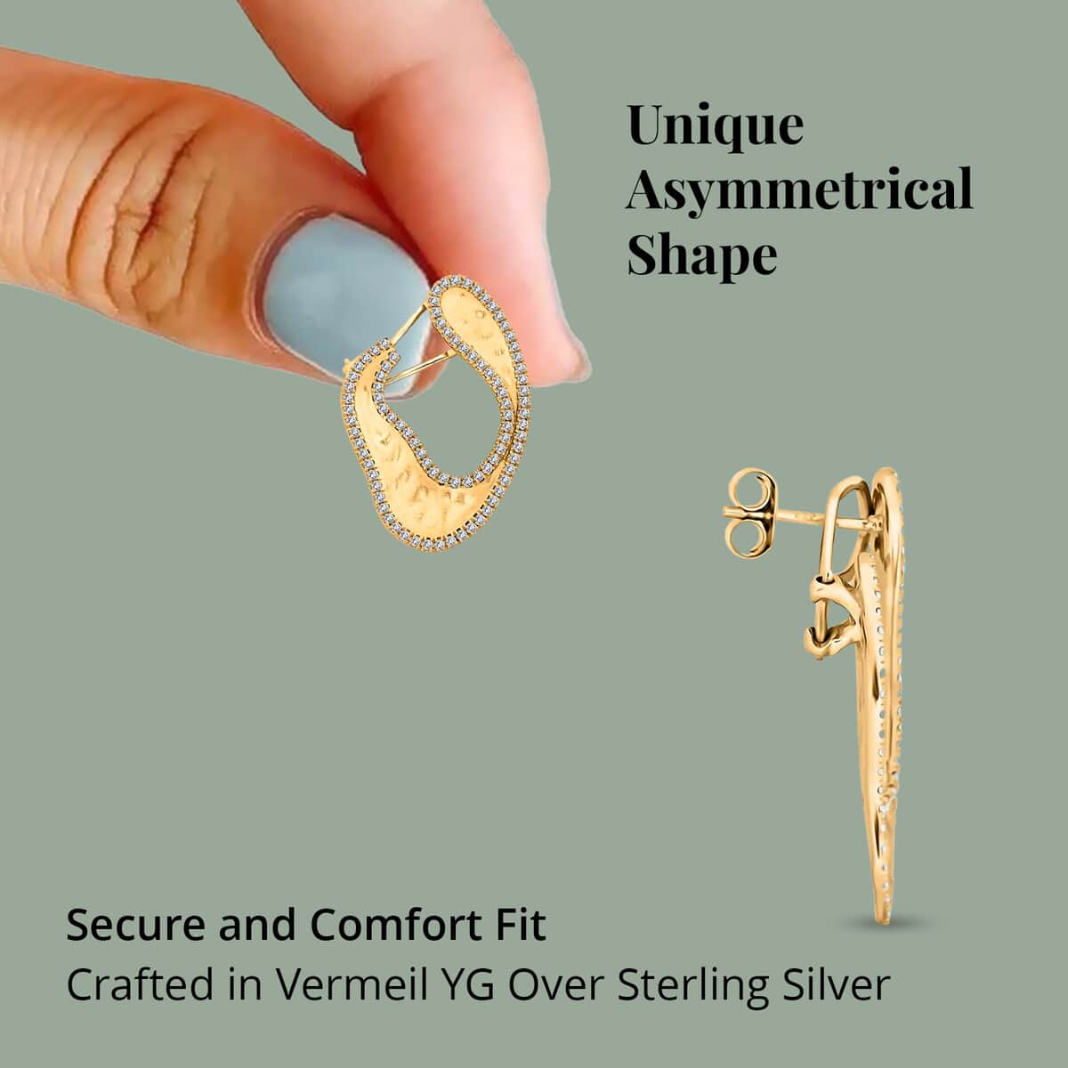 Clarte Foglia Collection Moissanite Earrings in Vermeil Yellow Gold Over Sterling Silver 1.40 ctw image number 3