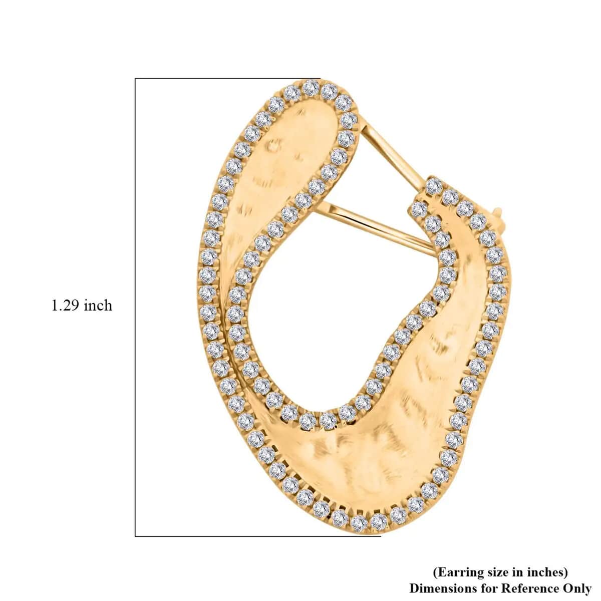 Clarte Foglia Collection Moissanite Earrings in Vermeil Yellow Gold Over Sterling Silver 1.40 ctw image number 6