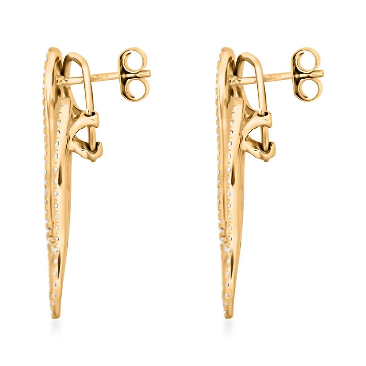 Clarte Foglia Collection Moissanite Earrings in Vermeil Yellow Gold Over Sterling Silver 1.40 ctw image number 7