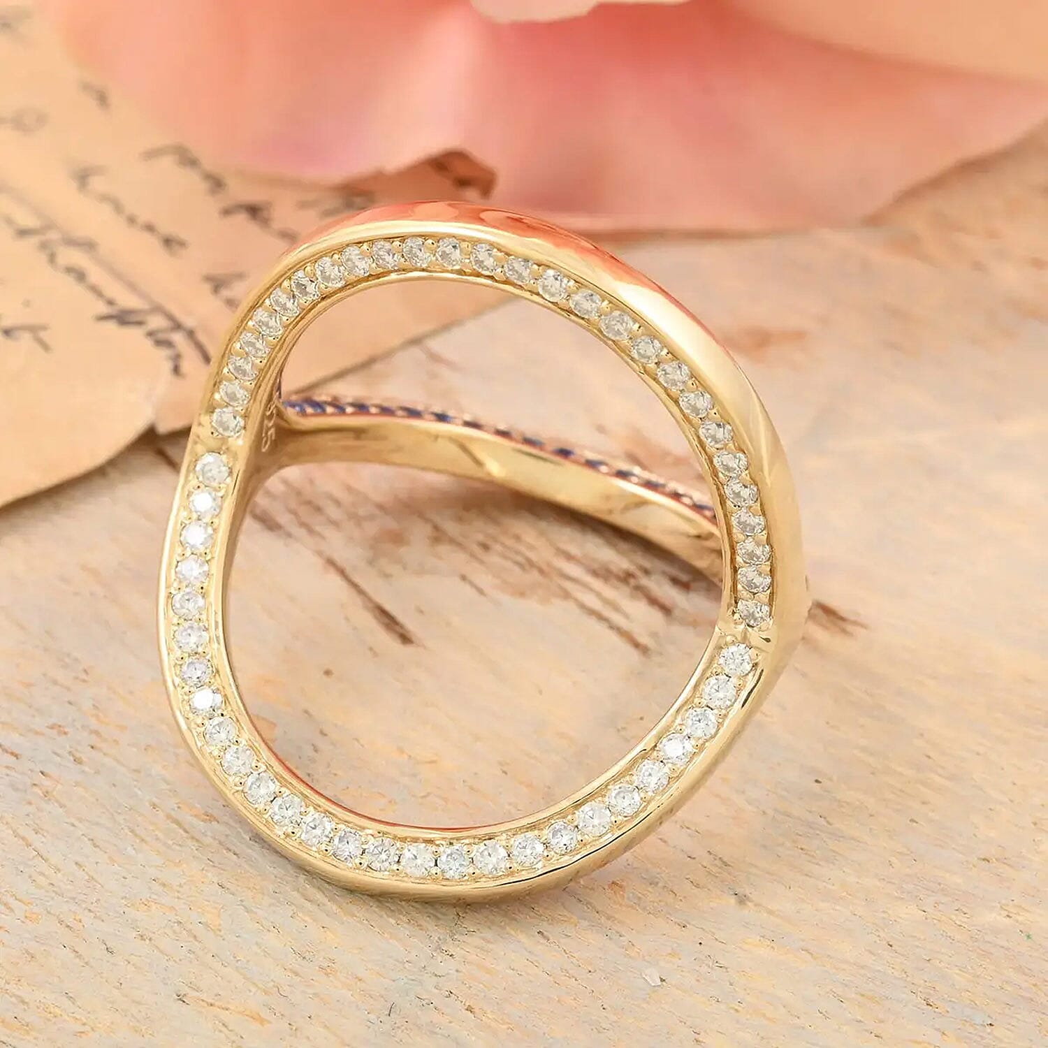 Clarte Trisect Collection Moissanite and Multi Gemstone Ring in Vermeil Yellow Gold Over Sterling Silver (Size 10.0) 1.50 ctw