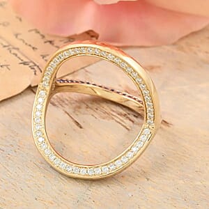 Clarte Trisect Collection Moissanite and Multi Gemstone 1.50 ctw Ring in Vermeil Yellow Gold Over Sterling Silver (Size 8.0)