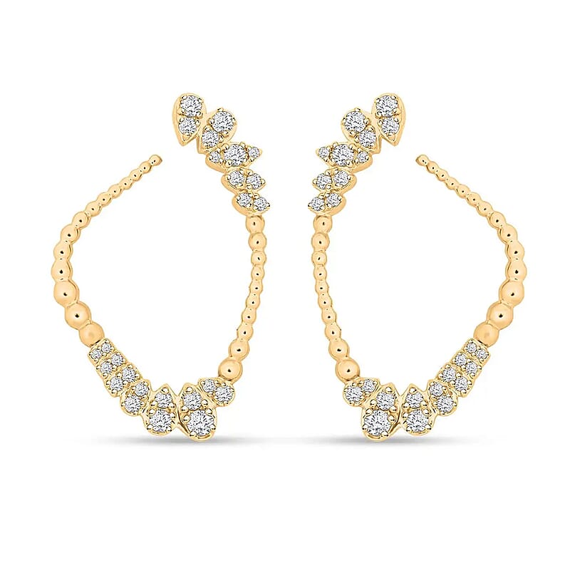 Clarte Perle Collection Moissanite Earrings in Vermeil Yellow Gold Over Sterling Silver 0.80 ctw
