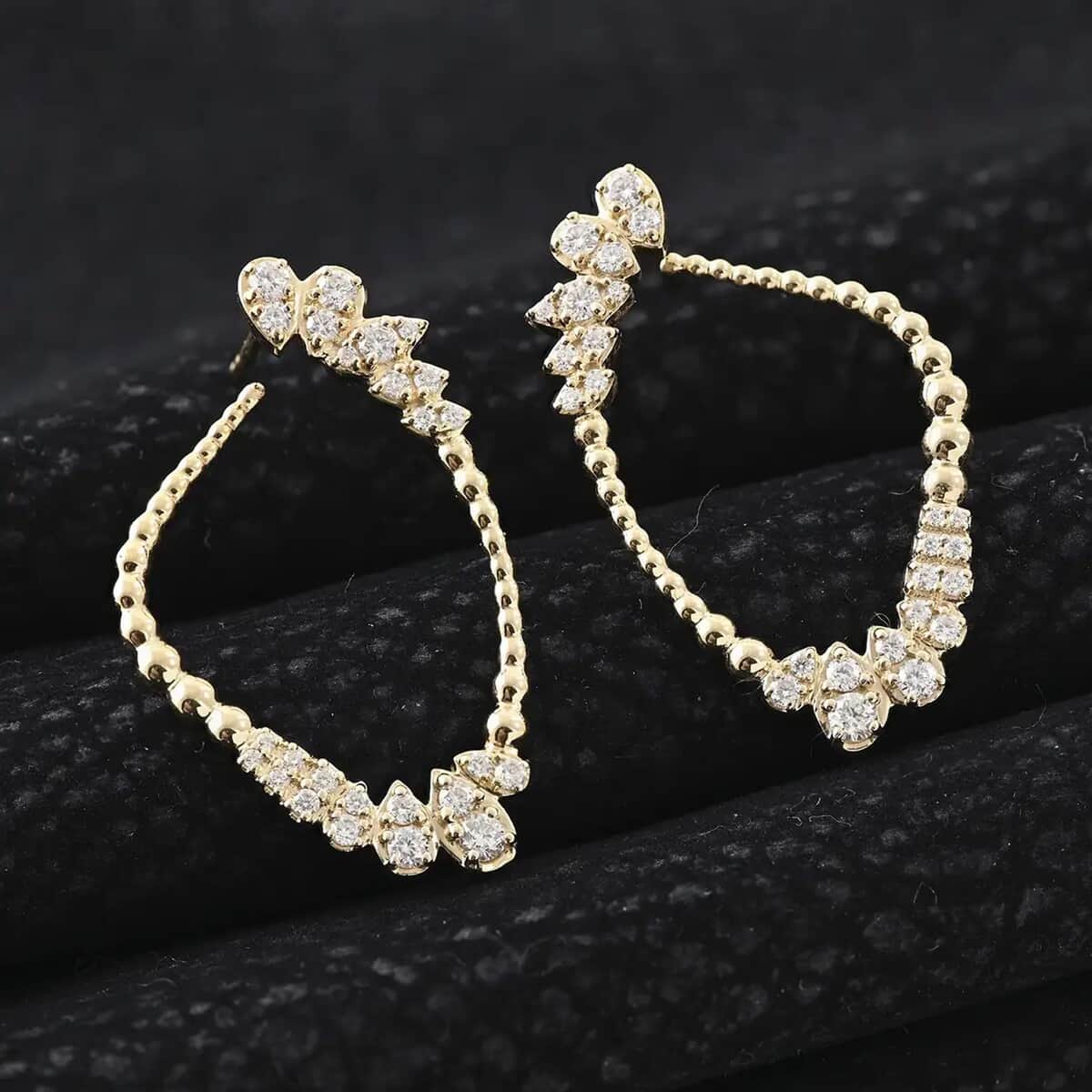 Clarte Perle Collection Moissanite Earrings in Vermeil Yellow Gold Over Sterling Silver 0.80 ctw image number 1