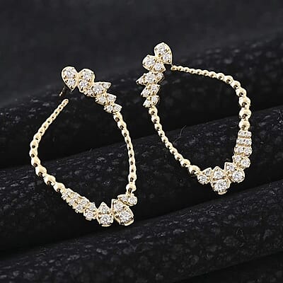 Clarte Perle Collection Moissanite Earrings in Vermeil Yellow Gold Over Sterling Silver 0.80 ctw