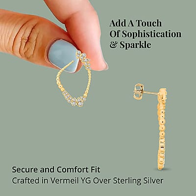 Clarte Perle Collection Moissanite Earrings in Vermeil Yellow Gold Over Sterling Silver 0.80 ctw
