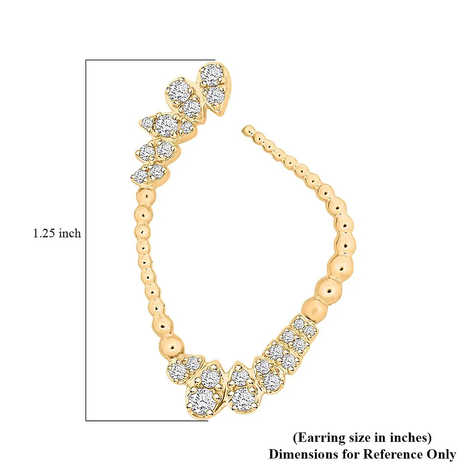 Clarte Perle Collection Moissanite Earrings in Vermeil Yellow Gold Over Sterling Silver 0.80 ctw