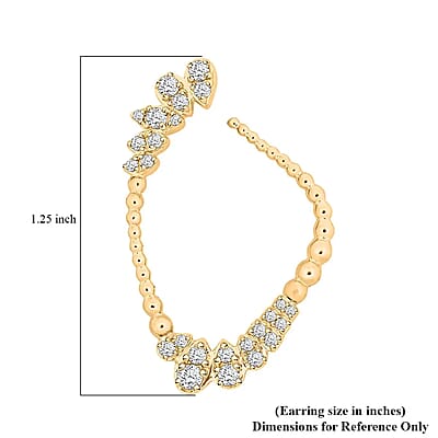 Clarte Perle Collection Moissanite Earrings in Vermeil Yellow Gold Over Sterling Silver 0.80 ctw