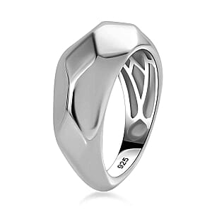 Platinum Over Sterling Silver Ring (Size 9) 4.80 g