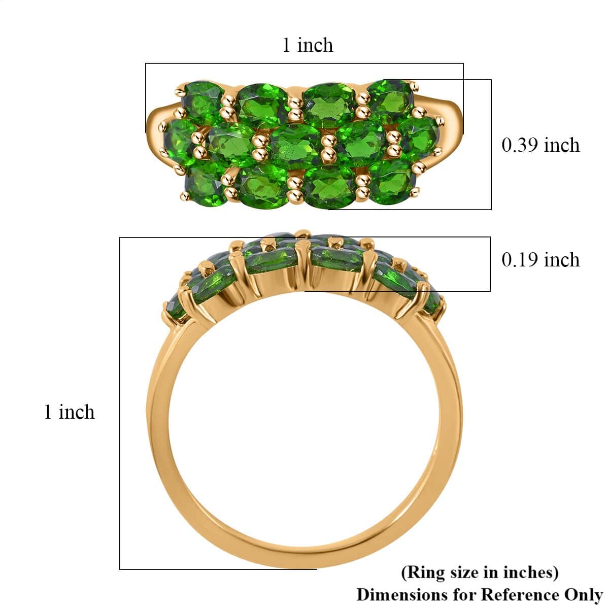 Chrome Diopside Ring in Vermeil YG Over Sterling Silver (Size 10.0) 2.50 ctw image number 4