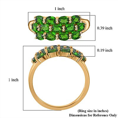 Chrome Diopside Ring in Vermeil Yellow Gold Over Sterling Silver (Size 10.0) 2.50 ctw