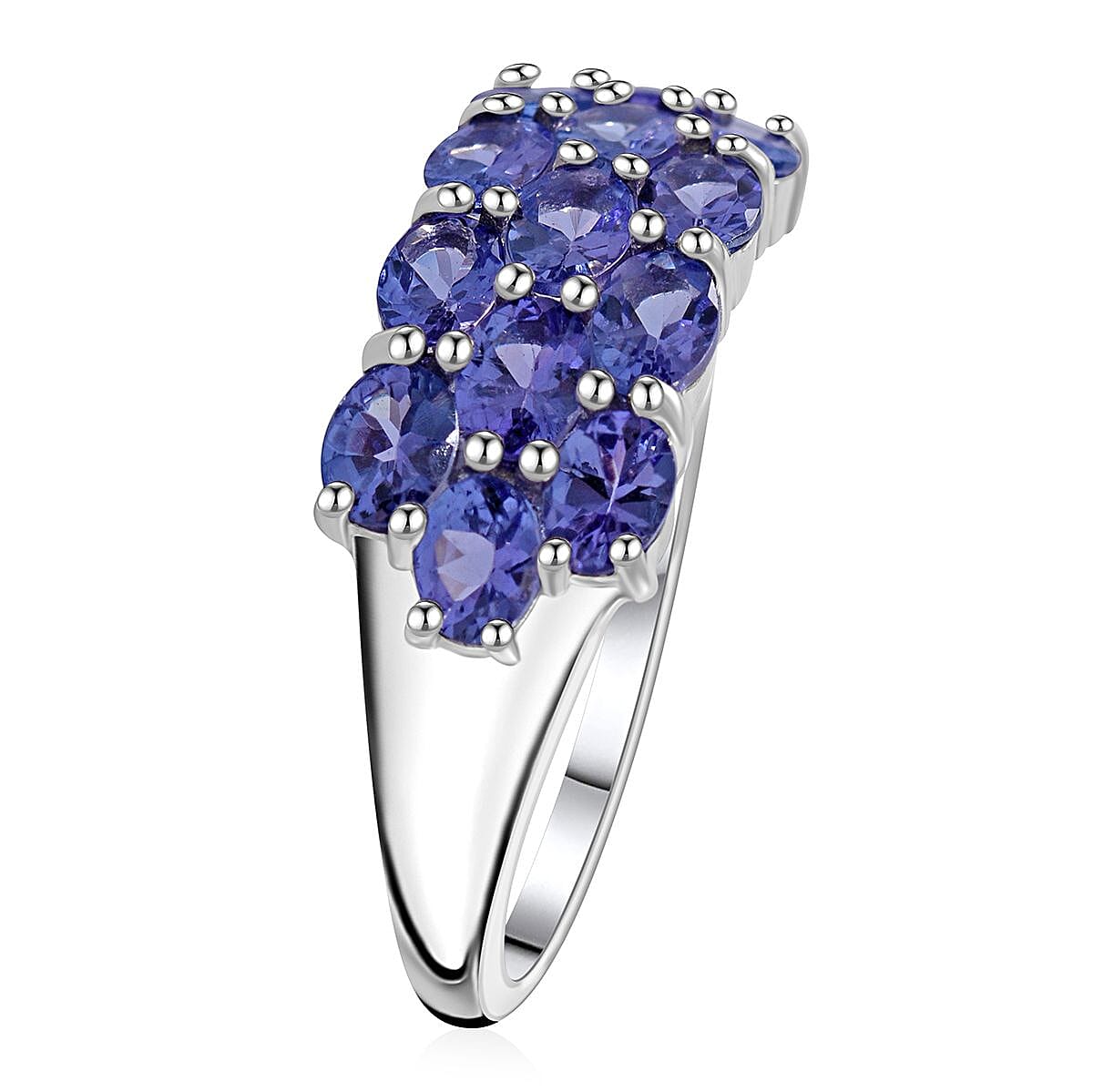 Tanzanite Ring in Platinum Over Sterling Silver (Size 8.0) 2.25 ctw image number 2