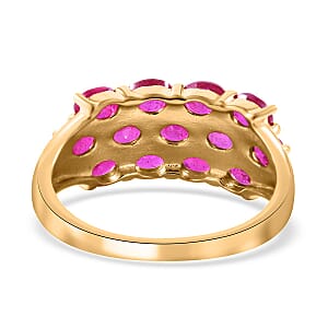 Niassa Ruby (FF) Ring in Vermeil Yellow Gold Over Sterling Silver (Size 6.0) 3.50 ctw