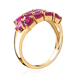 Niassa Ruby (FF) Ring in Vermeil Yellow Gold Over Sterling Silver (Size 9.0) 3.50 ctw