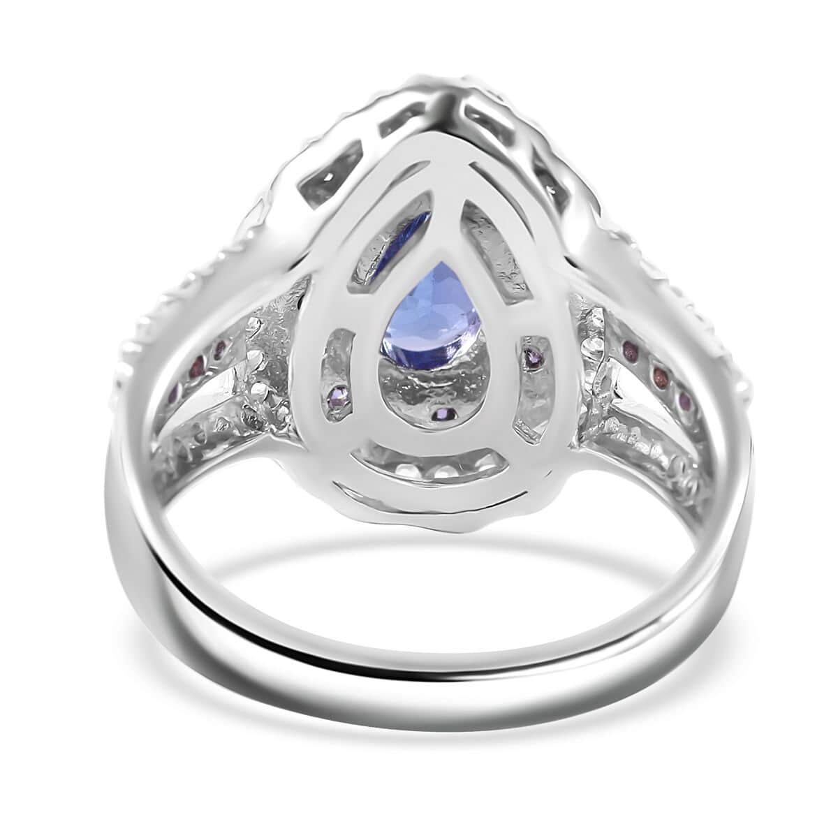 Tanzanite and Multi Gemstone Cocktail Ring in Platinum Over Sterling Silver (Size 5.0) 2.40 ctw image number 3