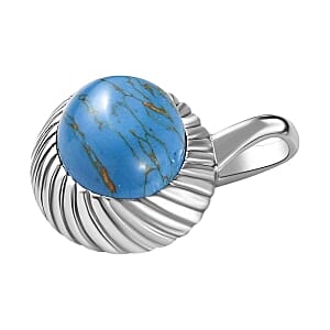 Blue Turquoise 6.50 ctw Pendant in Stainless Steel