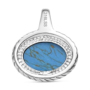 Blue Turquoise 6.50 ctw Pendant in Stainless Steel