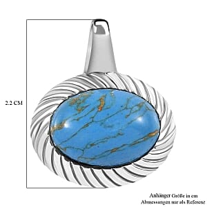 Blue Turquoise 6.50 ctw Pendant in Stainless Steel