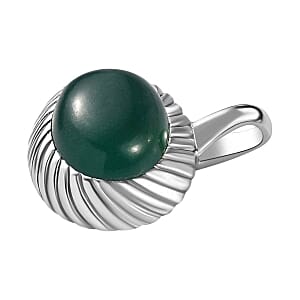 Green Onyx 6.50 ctw Solitaire Pendant without Chain in Stainless Steel